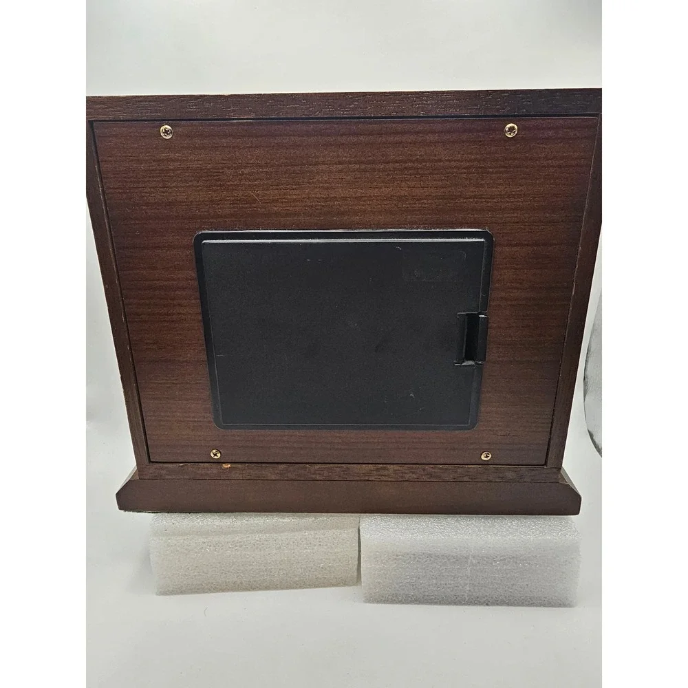 Bulova World Time Mantel Clock Wood Case Bellcore 15 Year Service Award Quartz